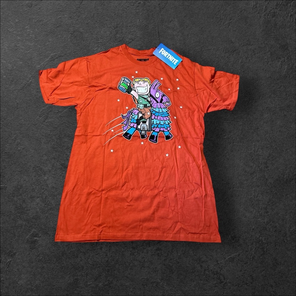 Fortnite tshirt men’s large orange nwt
